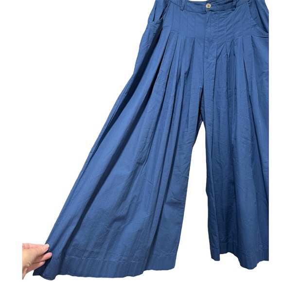 Free People Pants Women Boho Wide Leg Cotton Cassia Pleated Trousers Sz 12 - Picture 7 of 16